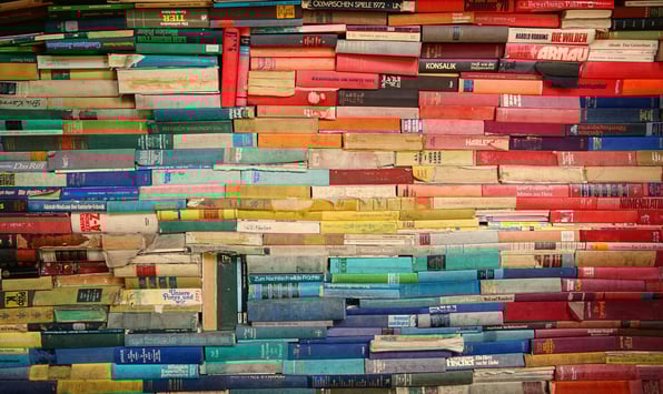 Books stacked together to symbolise publishing